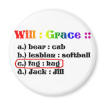 Will : Grace :: Refrigerator Magnets