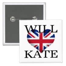 Will Heart Kate 1 Pinback Buttons