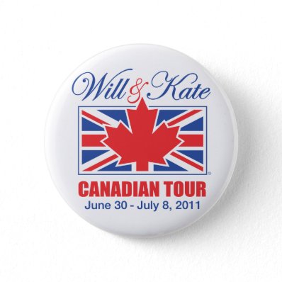 WILL & KATE CANADIAN TOUR PINBACK BUTTONS