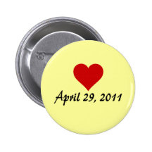 Will & Kate's Wedding Date Pinback Button