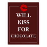 Will Kiss for Chocolate Gift Unique Art Print