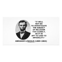 Will Not Do To Investigate Religion Too Closely Photo Card Template