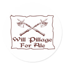 Will Pillage Round Sticker