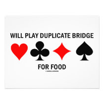Will Play Duplicate Bridge For Food invitations