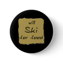 Will Ski For Food buttons by Mall4MyLife Will Ski For Food buttons