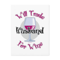Will Trade Husband For Wine Postcards