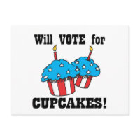 Will Vote for Cupcakes postcard