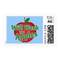 Will Work For Apples postage