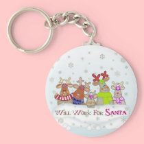 Will Work For Santa Key Chain keychains