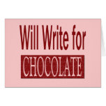 Will Write for Chocolate Gift for Writers cards