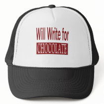 Will Write for Chocolate Gift for Writers hats