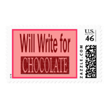 Will Write for Chocolate Gift for Writers Stamp