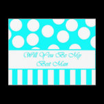 Will You Be My Best Man Aqua Postcard postcards