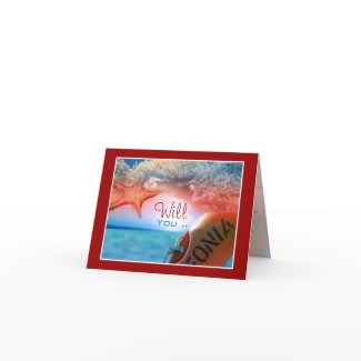 Will you be my bridesmaid? beach theme card