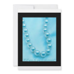 will you be my bridesmaid blue pearls in black bor custom announcements