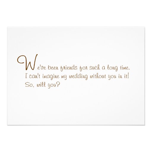 Will You Be My Bridesmaid? Bridesmaid Request Card
