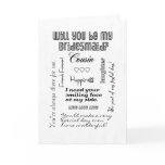 Will You Be My Bridesmaid, Cousin Greeting Cards