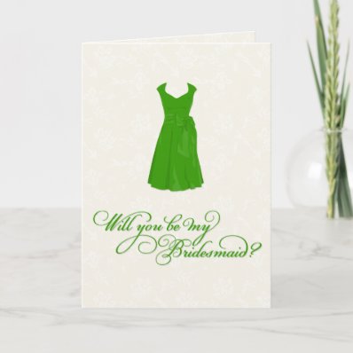 'Will you be my Bridesmaid?' (CUSTOM DRESS COLOR!) Card