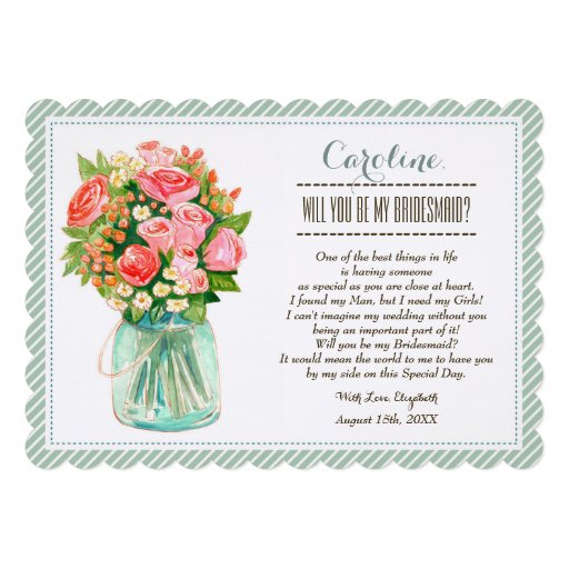 Will you be my Bridesmaid? Custom Invitation Cards