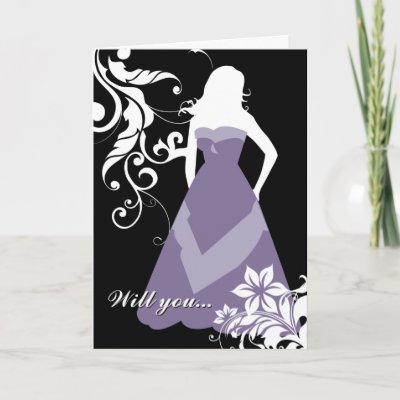 will you be my bridesmaid? : flowered silhouette : greeting cards