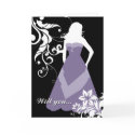 will you be my bridesmaid? : flowered silhouette : cards