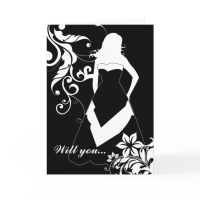 will you be my bridesmaid? : flowered silhouette : cards by occasionINVASION