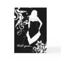 will you be my bridesmaid? : flowered silhouette : cards