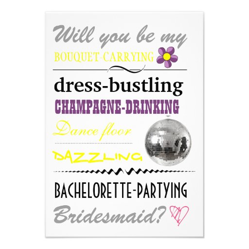 "Will you be my Bridesmaid?" Personalized Announcement