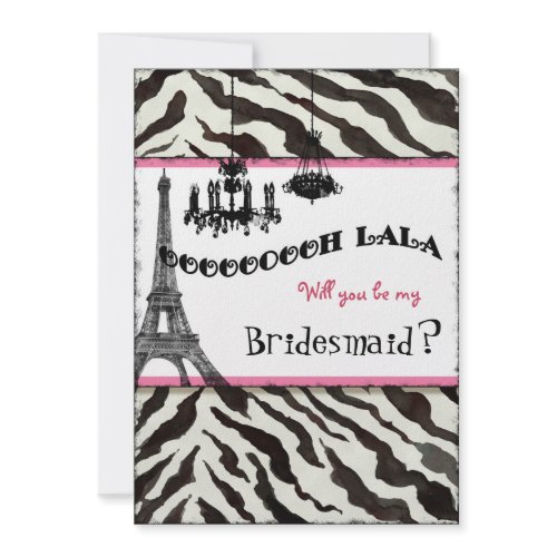 Will You be my Bridesmaid? Invite, Eiffel Tower invitation