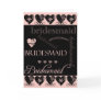 Will You Be My Bridesmaid Pink and Black Greeting Card