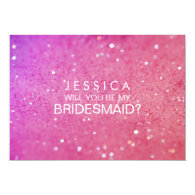 Will You Be My Bridesmaid Pink Glitter Card