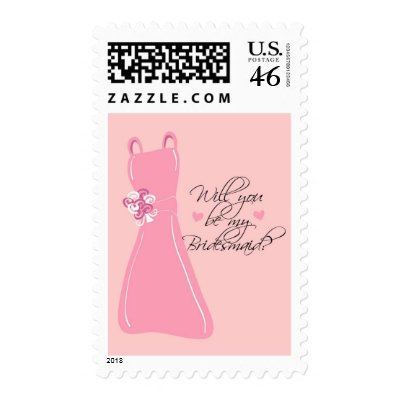 &quot;Will you be my Bridesmaid?&quot; Postage Stamp