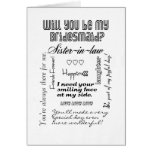 Will You Be My Bridesmaid, Sister-in-Law Card