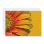 will you be my bridesmaid yellow orange gerbera invitations