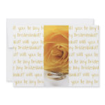 will you be my bridesmaid yellow rose on letter ba announcement
