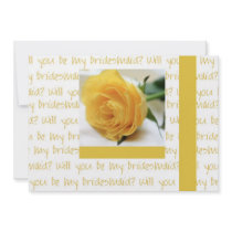 will you be my bridesmaid yellow rose on letter ba custom announcements