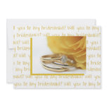 will you be my bridesmaid yellow rose on letter announcement