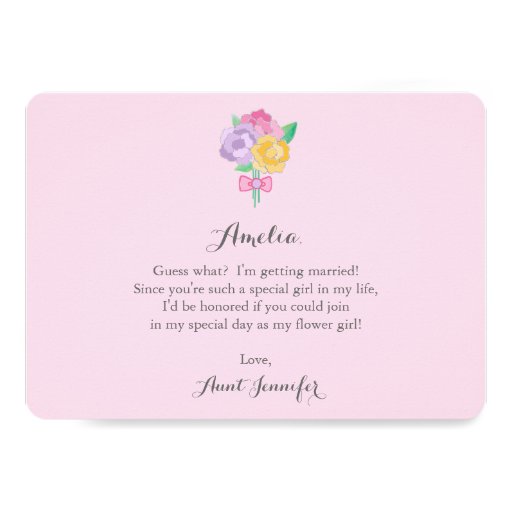 "Will You Be My Flower Girl?" Floral Invitation