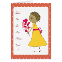 will you be my flower girl greeting cards