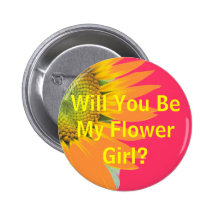 Will you be my flower girl? pinback button