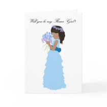 Will you be my Flower Girl Pink and Blue cards