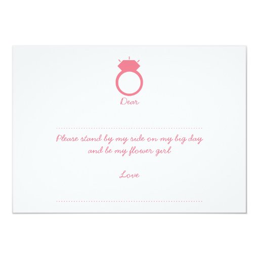 Will You Be My Flower Girl? Pink Ring Card