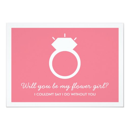 Will You Be My Flower Girl? Pink Ring Card