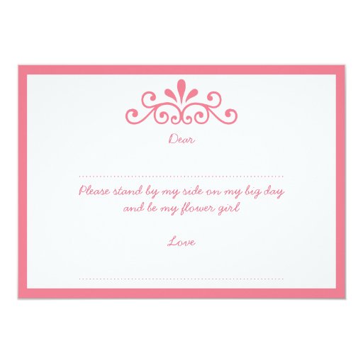 Will You Be My Flower Girl? Pink Tiara Card