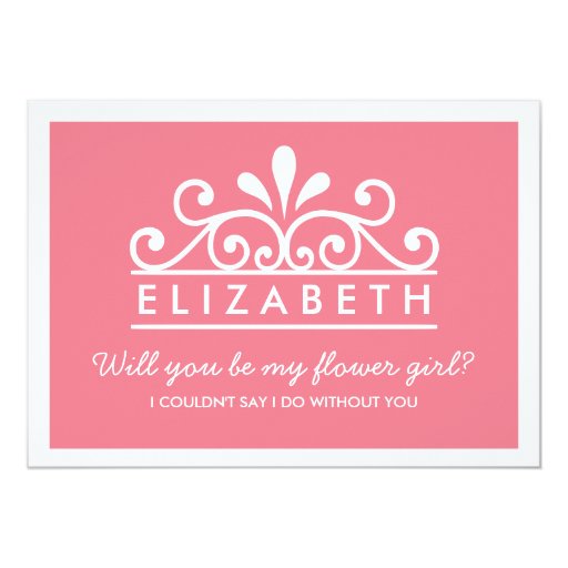 Will You Be My Flower Girl? Pink Tiara Card