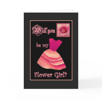 Will You Be My Flower Girl? Red Dress cards