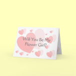Will You Be My Flower Girl Request Card Pink Heart