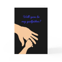 will you be my godfather card in blue