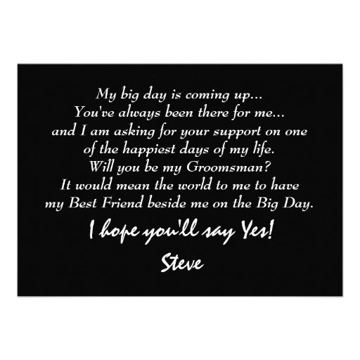 Will you be my Groomsman? Customizable Cards