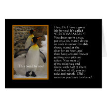 Will You Be My Groomsman? Penguin Humor Card